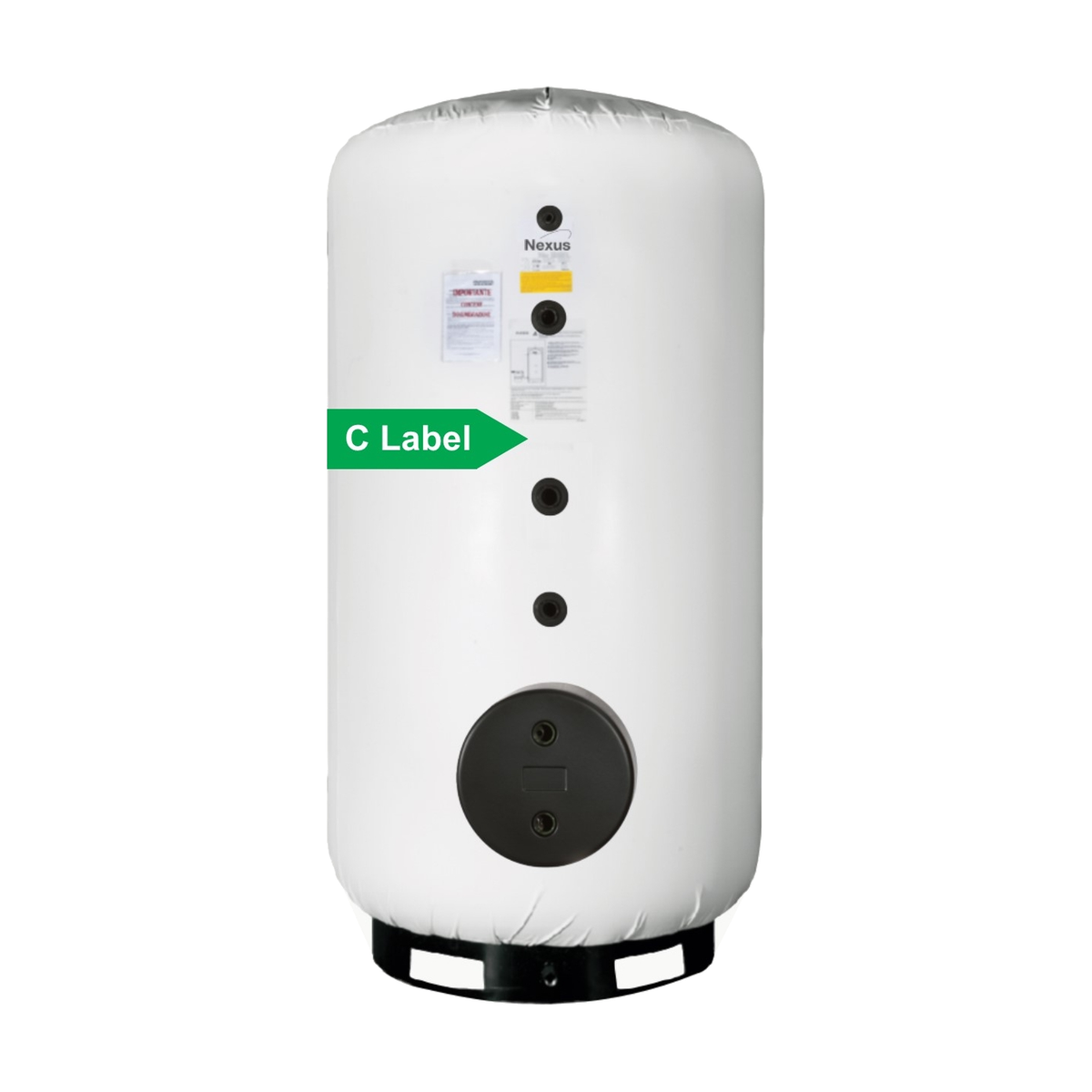 Nexus boiler 2000 L geëmailleerd, 1 uitwisselbare wisselaar (BF1)