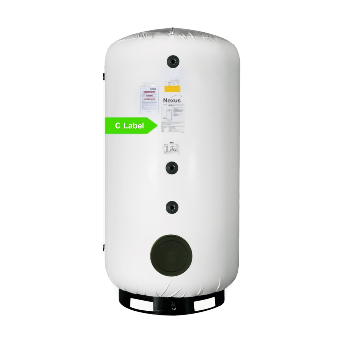 Nexus boiler 2000 L geëmailleerd, 2 spiralen, met flens